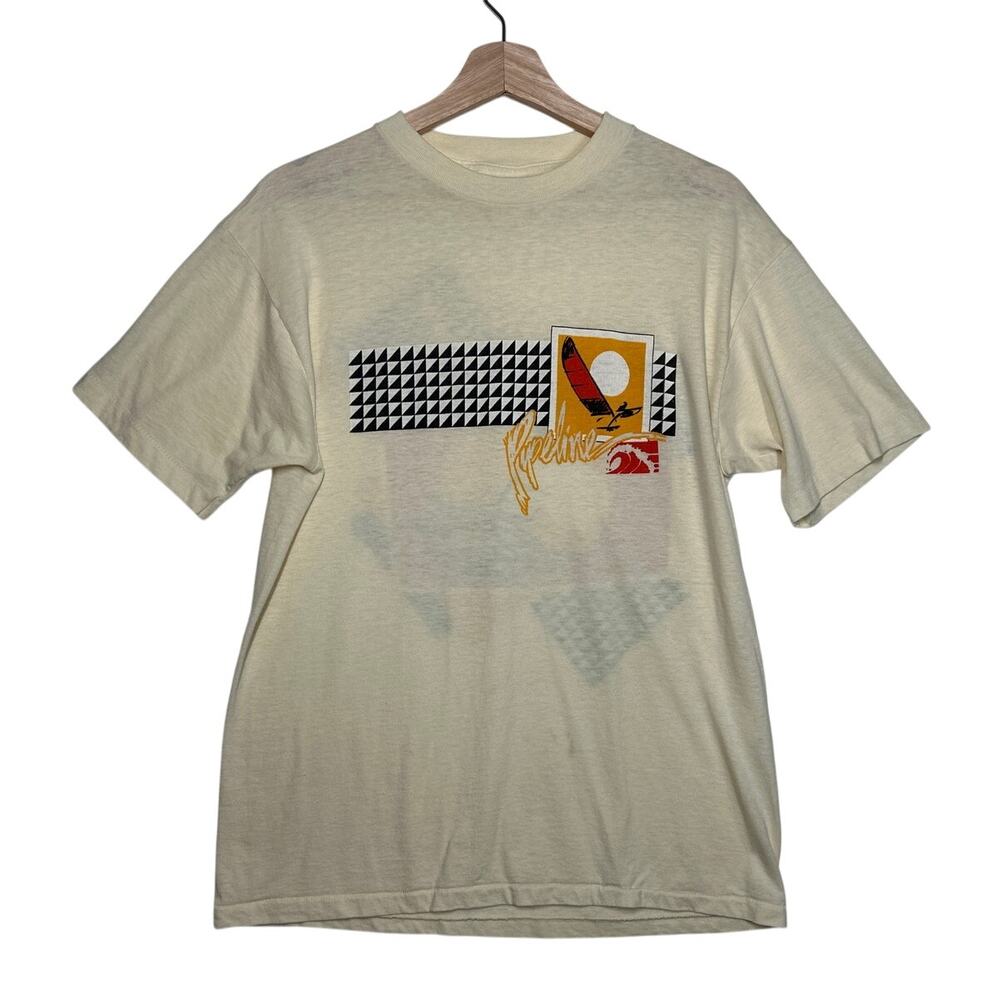 Vintage Pipeline USA 80s T-Shirt Double Sided Windsail Graphic Single Stitch L